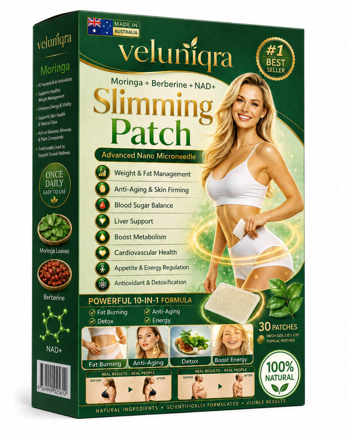 Veluniqra Moringa + Berberine + NAD+ Weight Management Patch