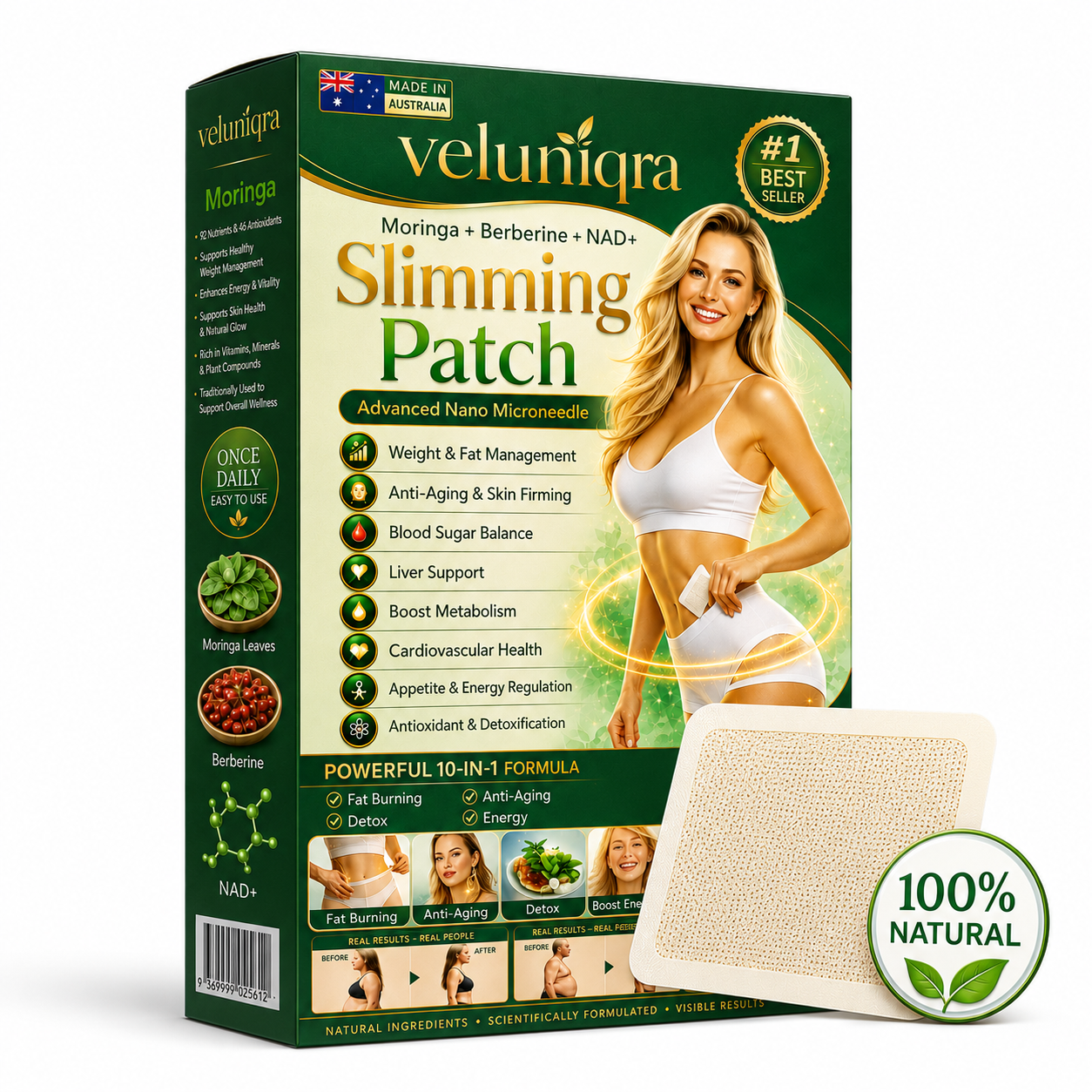 Veluniqra Moringa + Berberine + NAD+ Weight Management Patch